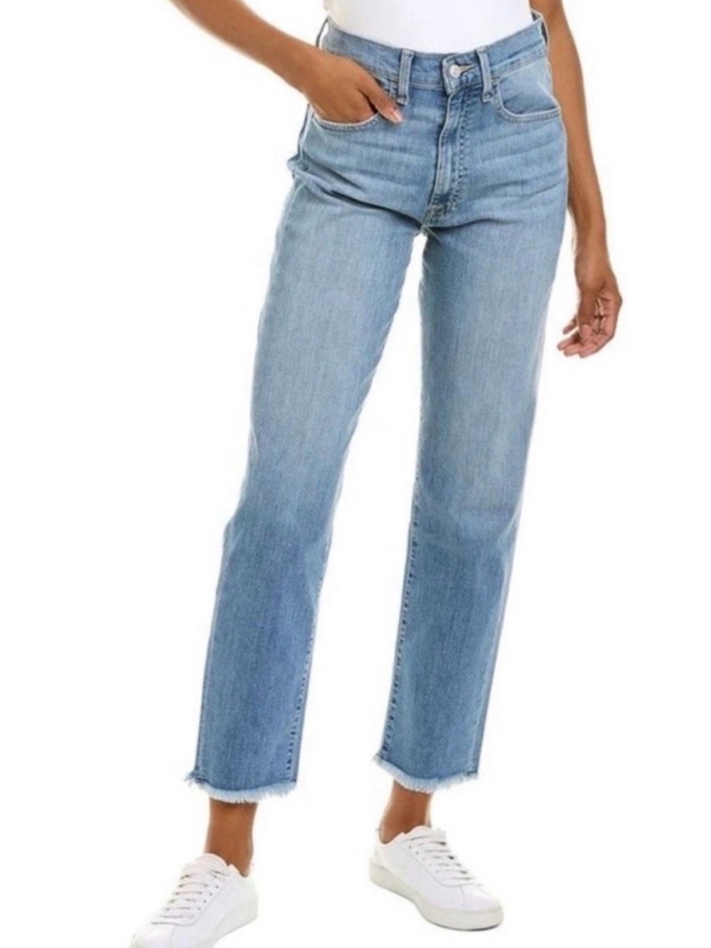 Women’s Hudson Kass Stella Straight Leg Raw Hem Jeans 25 Side Detail